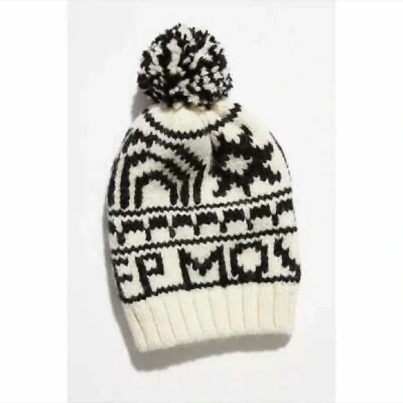 New! Free People-Crystal Skies Beanie In Black / White MTN Skies Pompom Beanie - Black/White/Grey – Kathmandu US main image 2